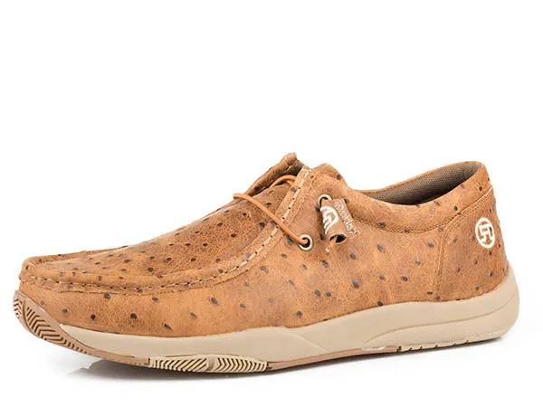 Casual Performance Roper Ostrich Print Men's Lace Up Casual Shoe