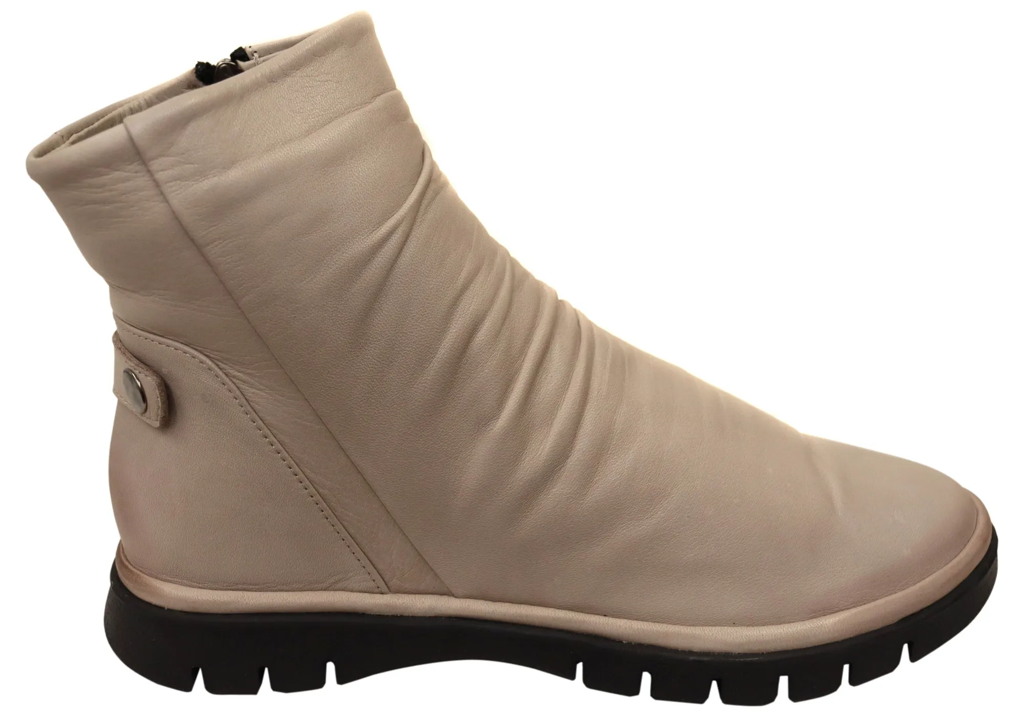 Orizonte Salony Womens European Comfortable Leather Ankle Boots Comfort Gusset