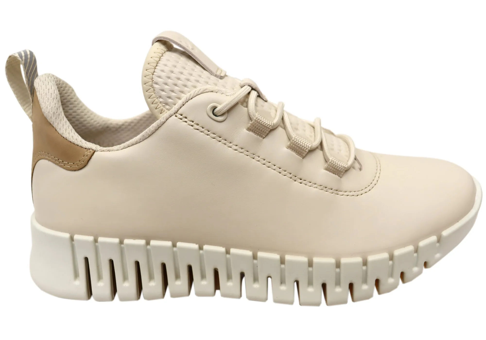 ECCO Womens Comfortable Leather Gruuv Sneakers Shoes LaceUpDesign