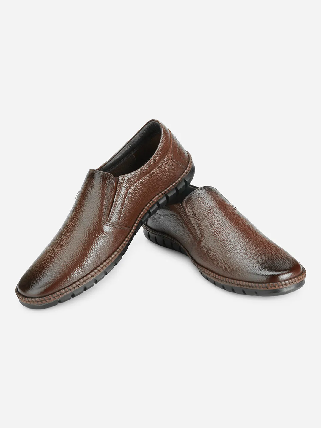 Polish Free Men's Brown Comfort Fit Semi Formal Slip On (ID2071L)