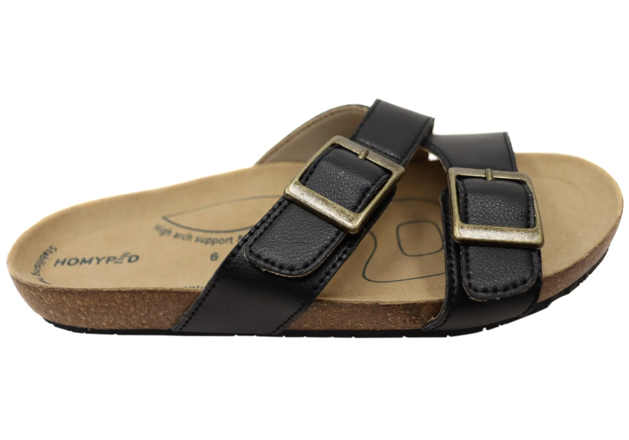 Supportive Outdoor Footwear Homyped Womens River Y Strap Comfortable Wide Fit Slides Sandals