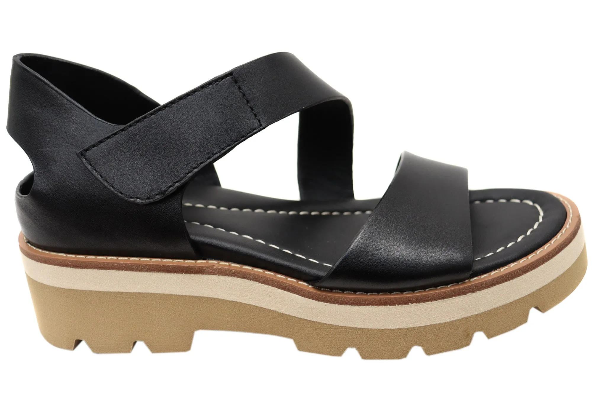 Comfy lining Sleek Casual Shoes Sofft Pru Womens Leather Sandals With Cushioned Comfort Footbed