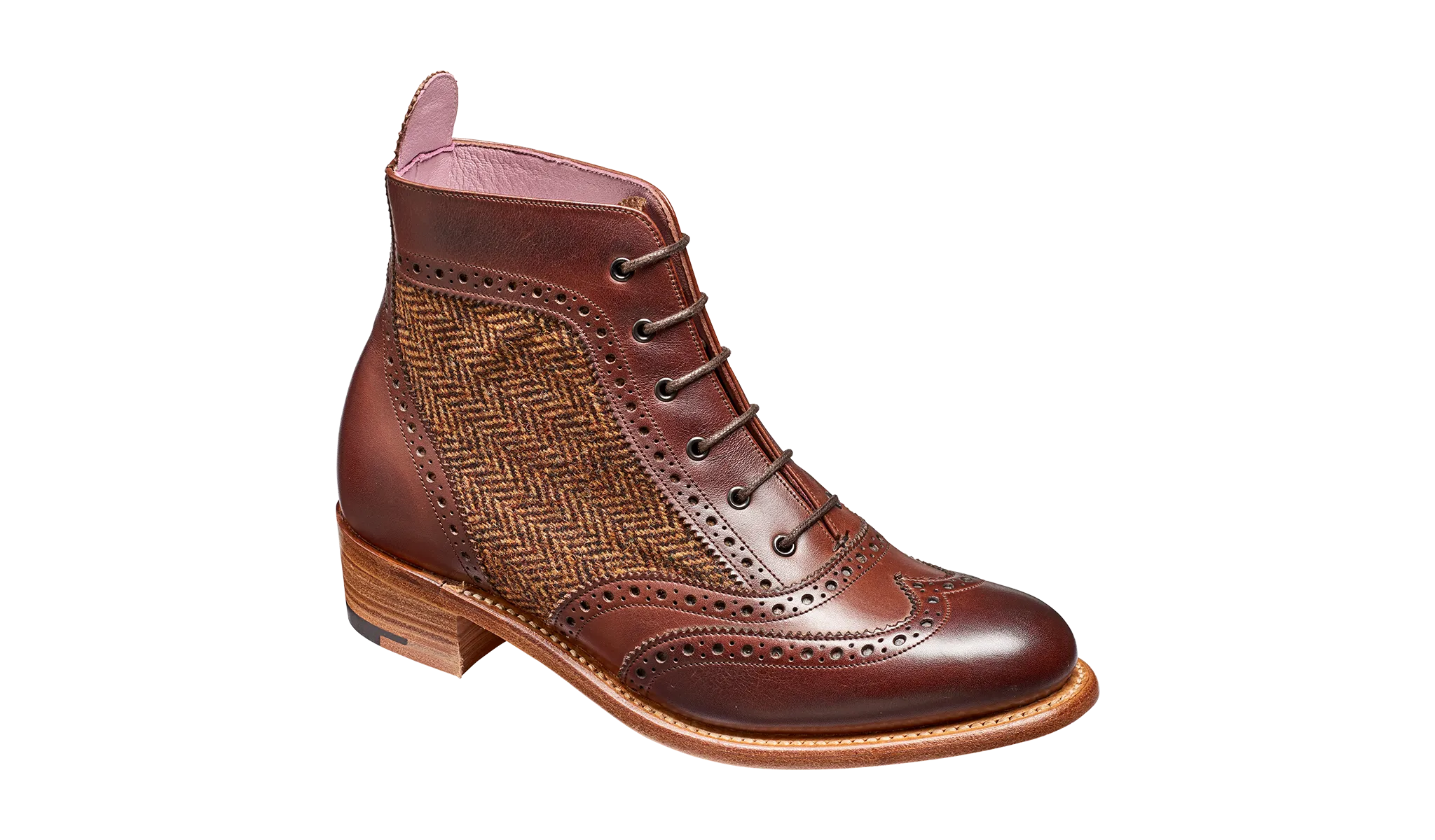 Grace - Walnut Calf Brown Tweed Slim Shape Practical Office