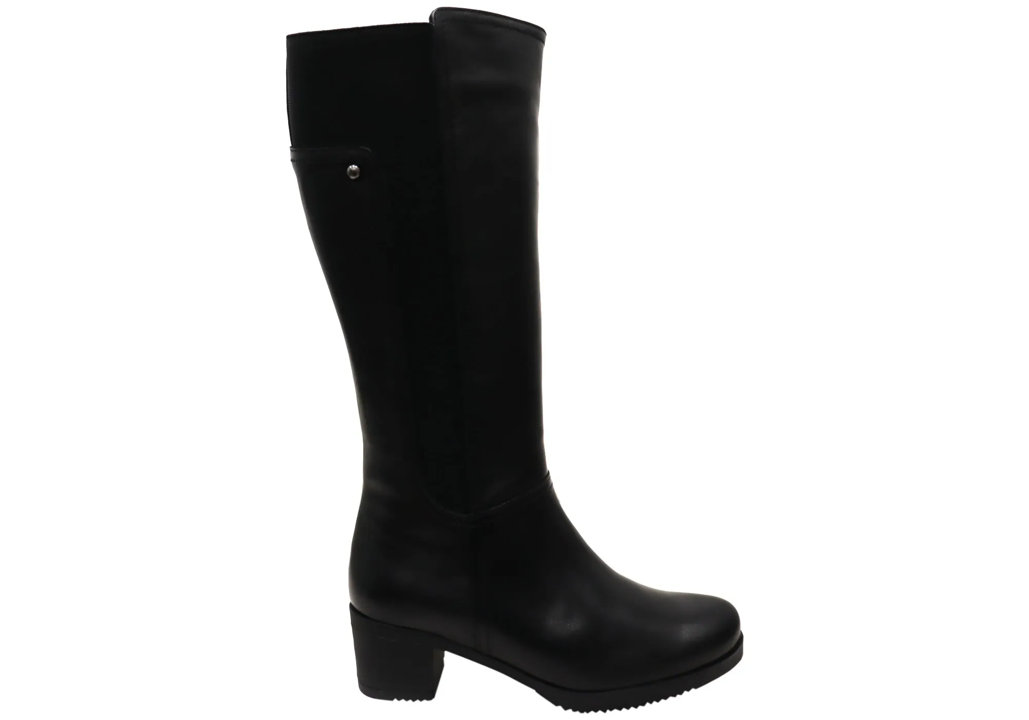 Comfortable Upper Padded Interior Mountain Climber Orizonte Lezzar Womens European Comfortable Leather Knee High Boots