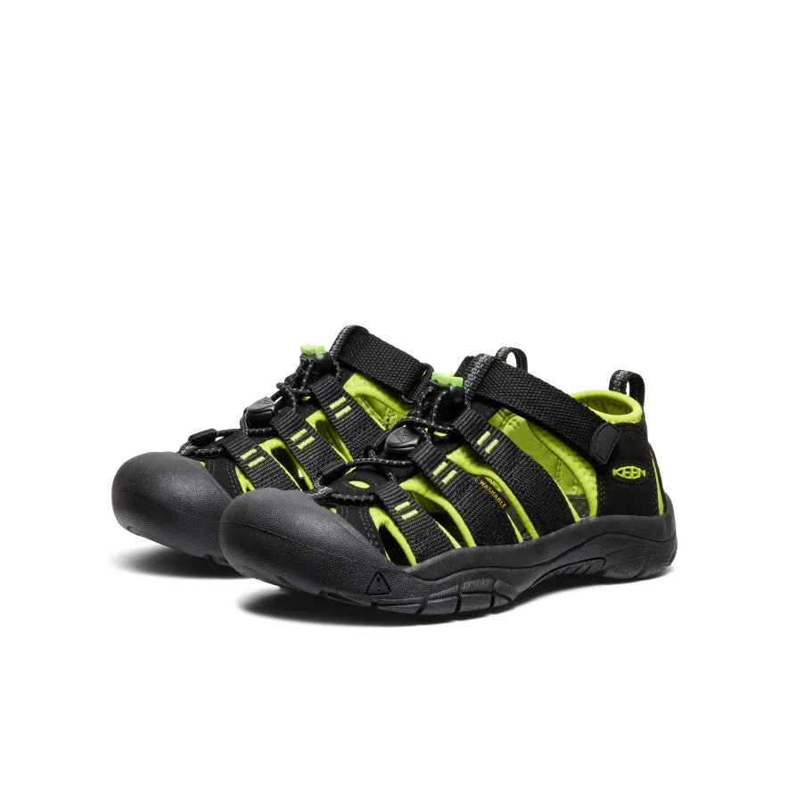Walking-Friendly Shoes Big Kids' Newport H2  |  Black/Lime Green