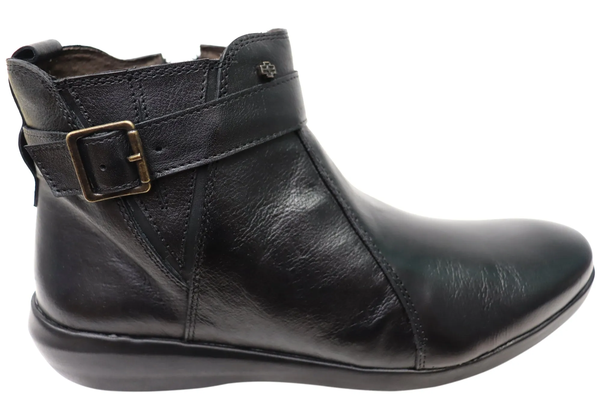 Perlatto Tess Womens Comfortable Leather Ankle Boots Made In Brazil Seamless Comfort All Day Worker High Traction All Day Worker