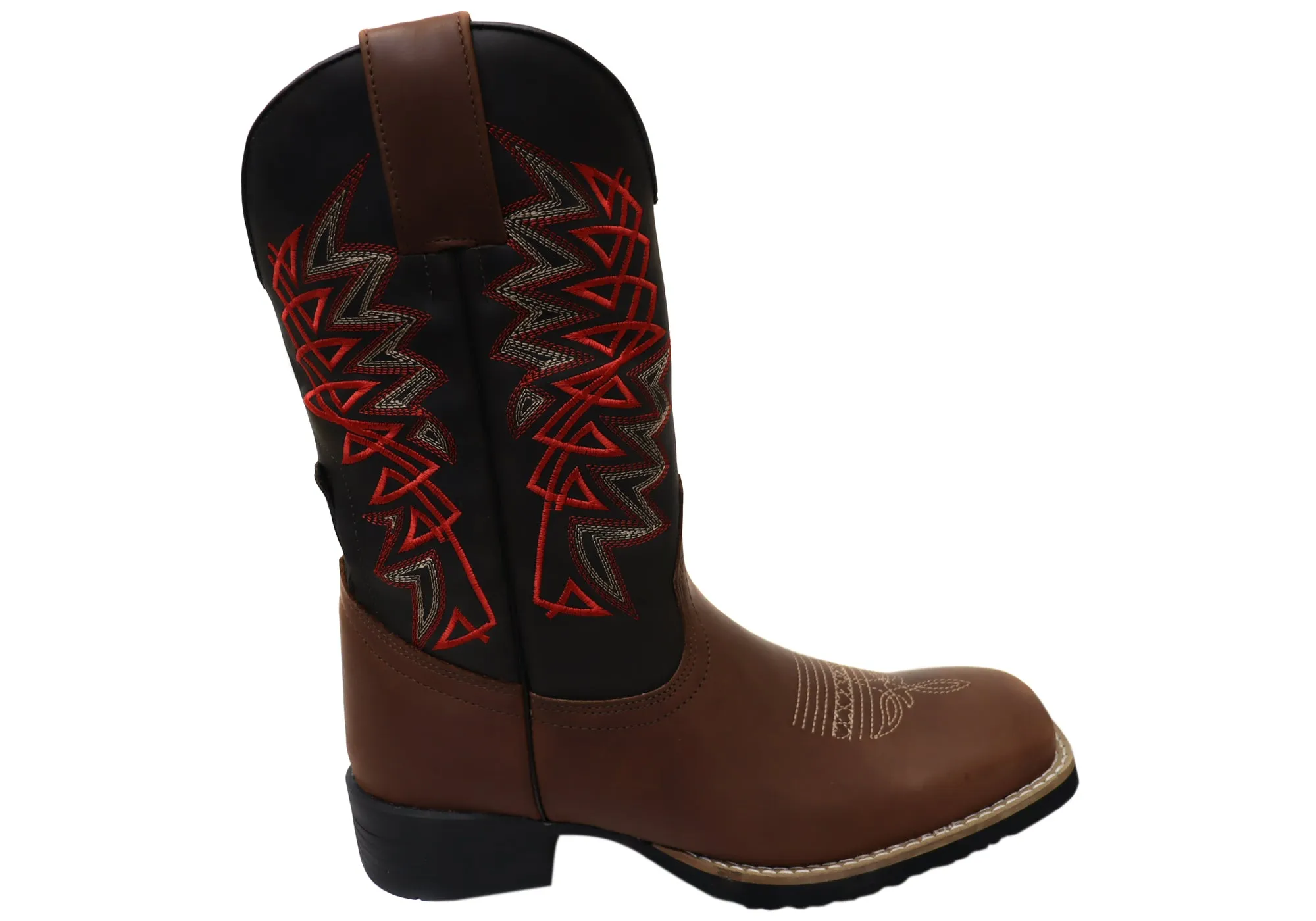 D Milton Alonzo Mens Leather Comfortable Western Cowboy Boots zipper