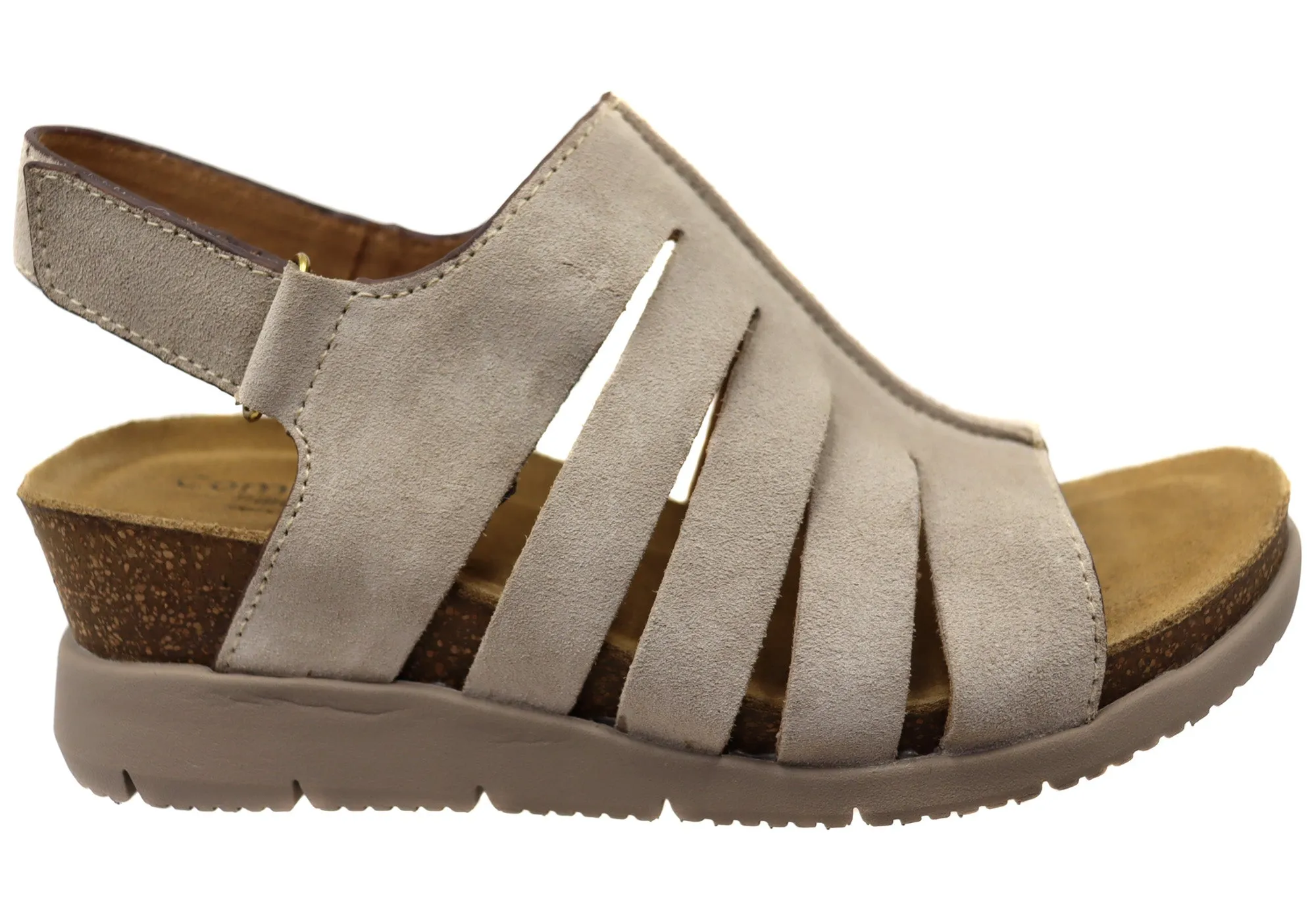velcro Comfortiva Scottie Womens Comfort Footbed Wide Fit Leather Sandals