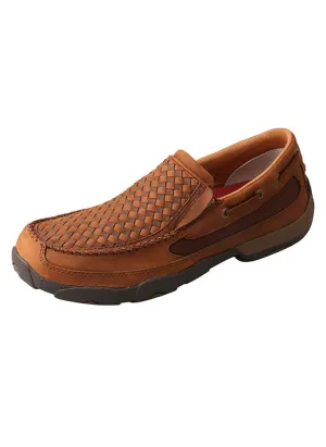 Memory Foam Twisted X Basketweave Slip On Men's Driving Moc