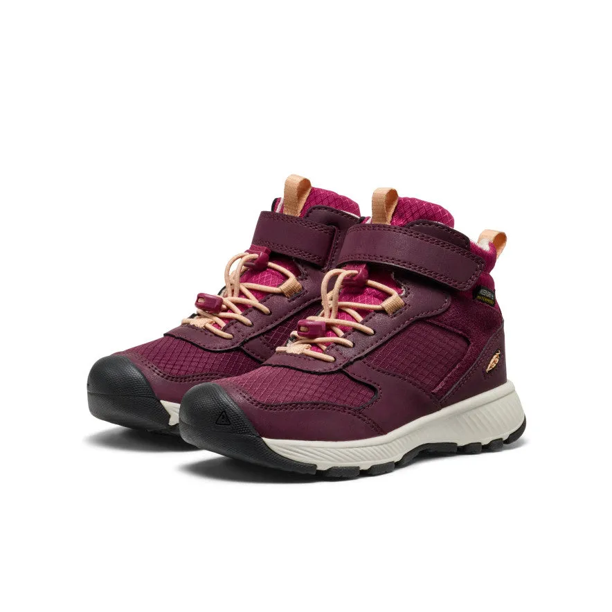 Anti Odor Backcountry Camper Fashionable Look Little Kids' Skua Waterproof Boot  |  Fig/Peach Fuzz