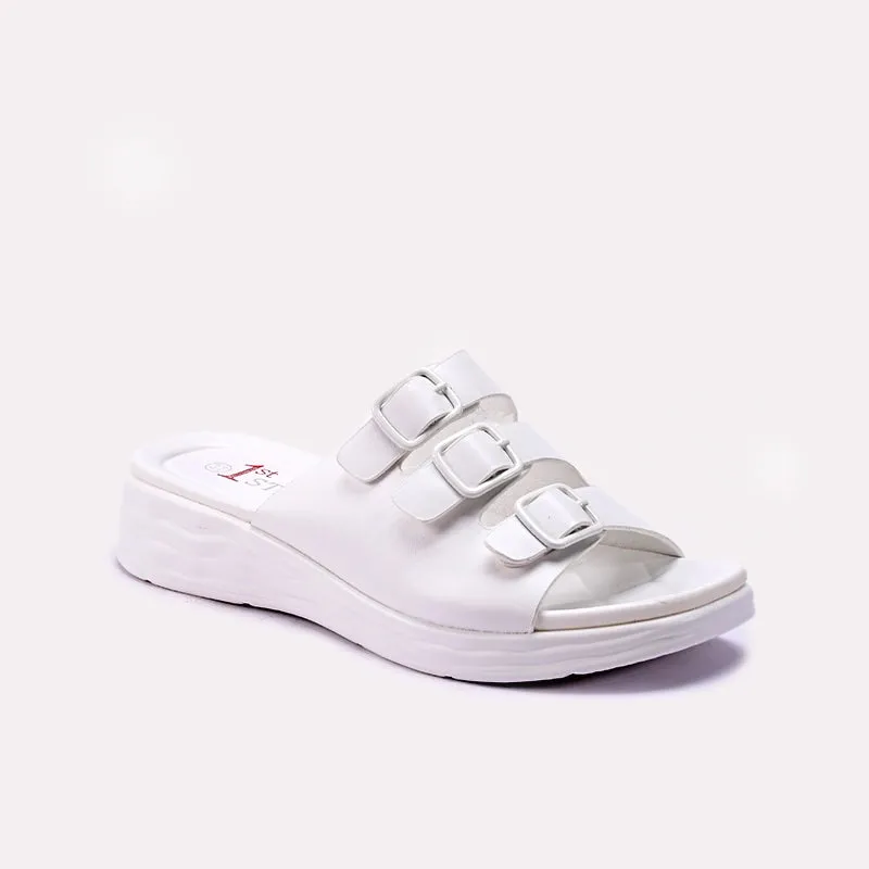 Womens White Casual Slippers 0413375 Busy Path Dry Fast