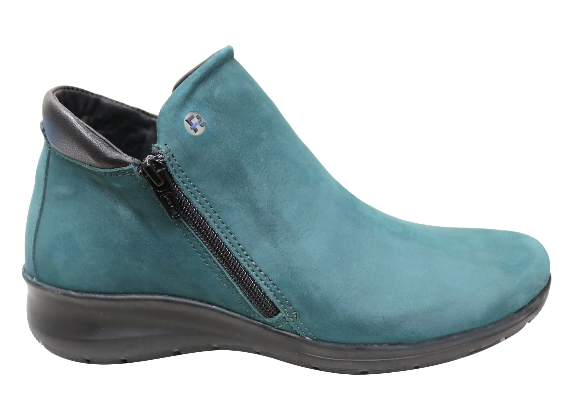 Active Use Minimalist Style Flex & Go Yonda Womens Comfort Leather Ankle Boots Made In Portugal