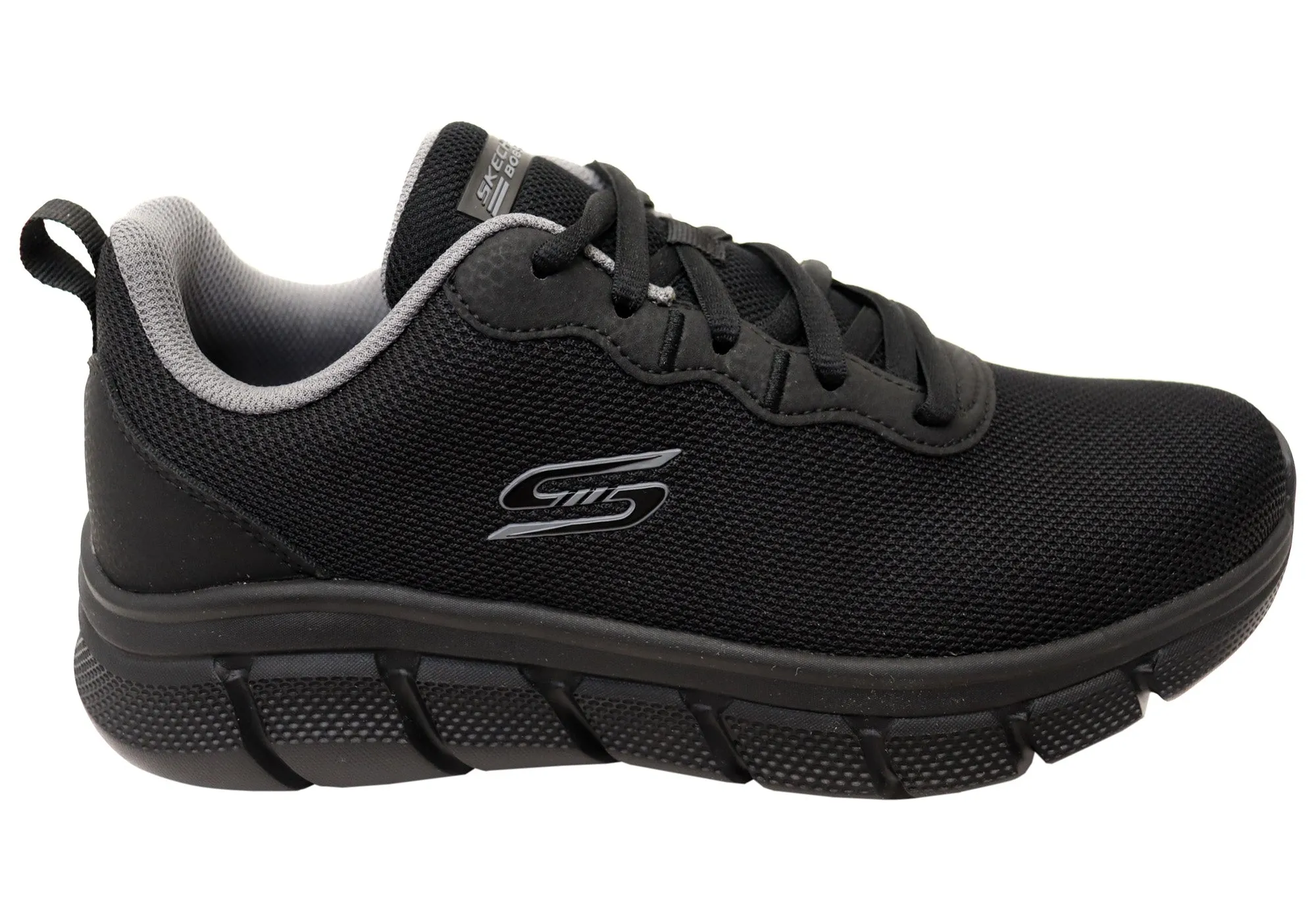 Skechers Mens BOBS Sport B Flex Icy Edge Comfortable Lace Up Shoes Stacked Heel