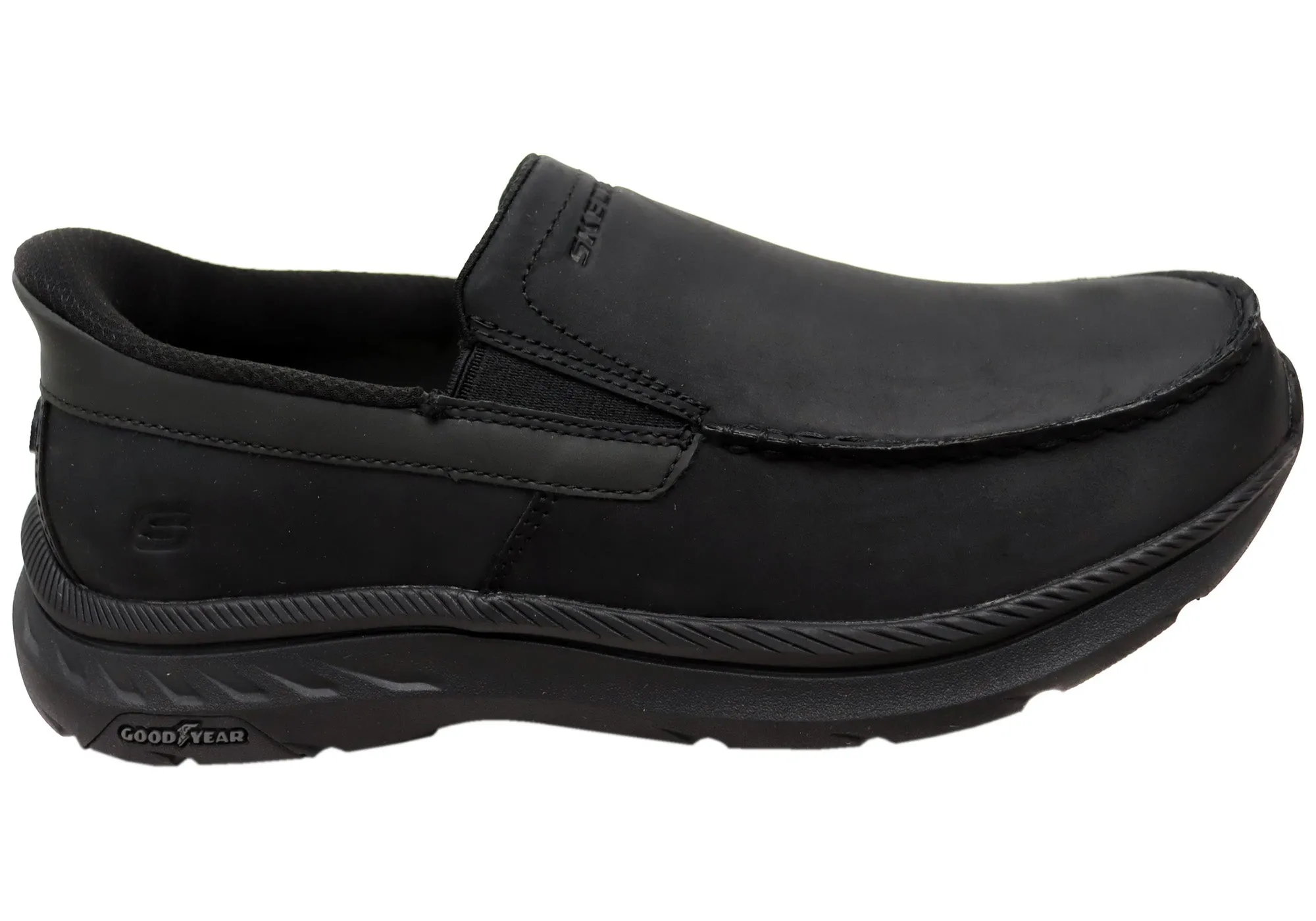 Quick Step Skechers Mens Slip Ins Pollard Osgood Extra Wide Fit Leather Shoes
