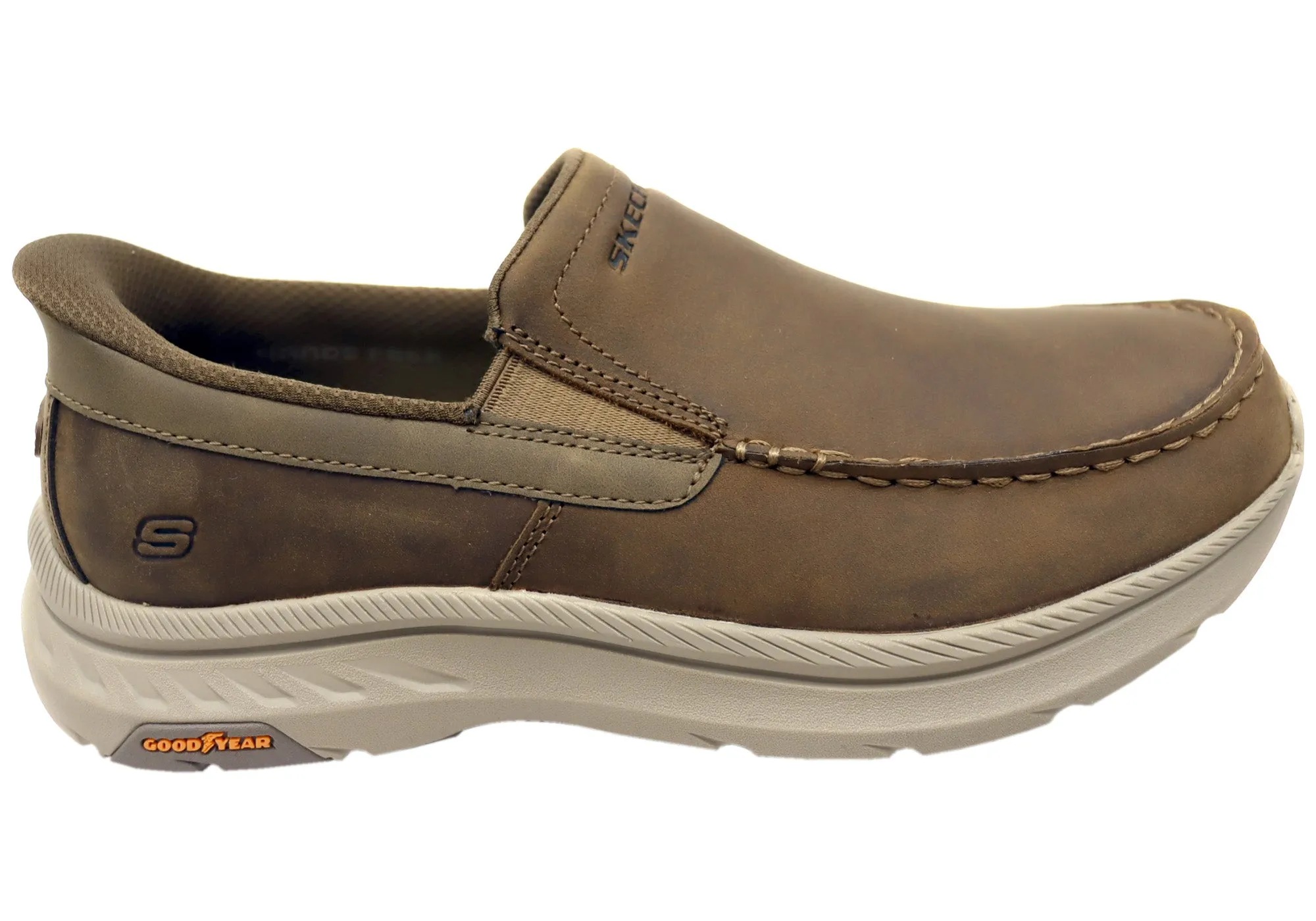 Track Support Walk Friendly Skechers Mens Slip Ins Pollard Osgood Extra Wide Fit Leather Shoes