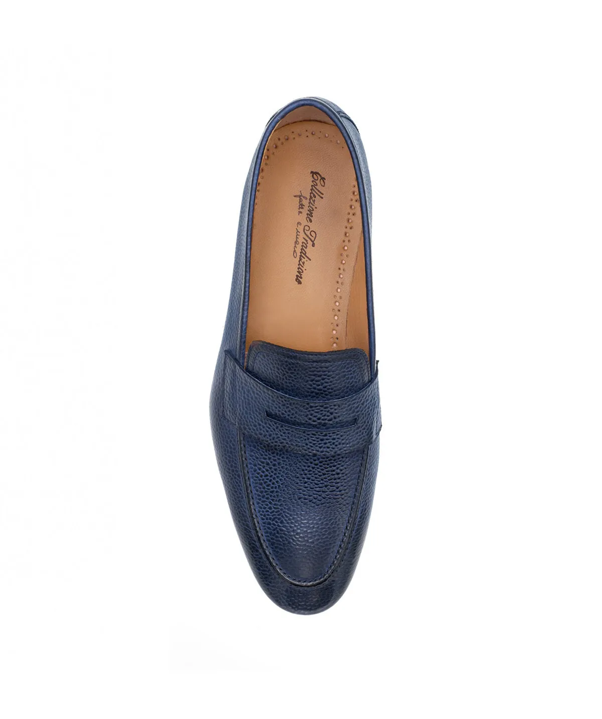 Graduation Ceremony Formal Style Mocassin MARKOS Grain Bleu Patin