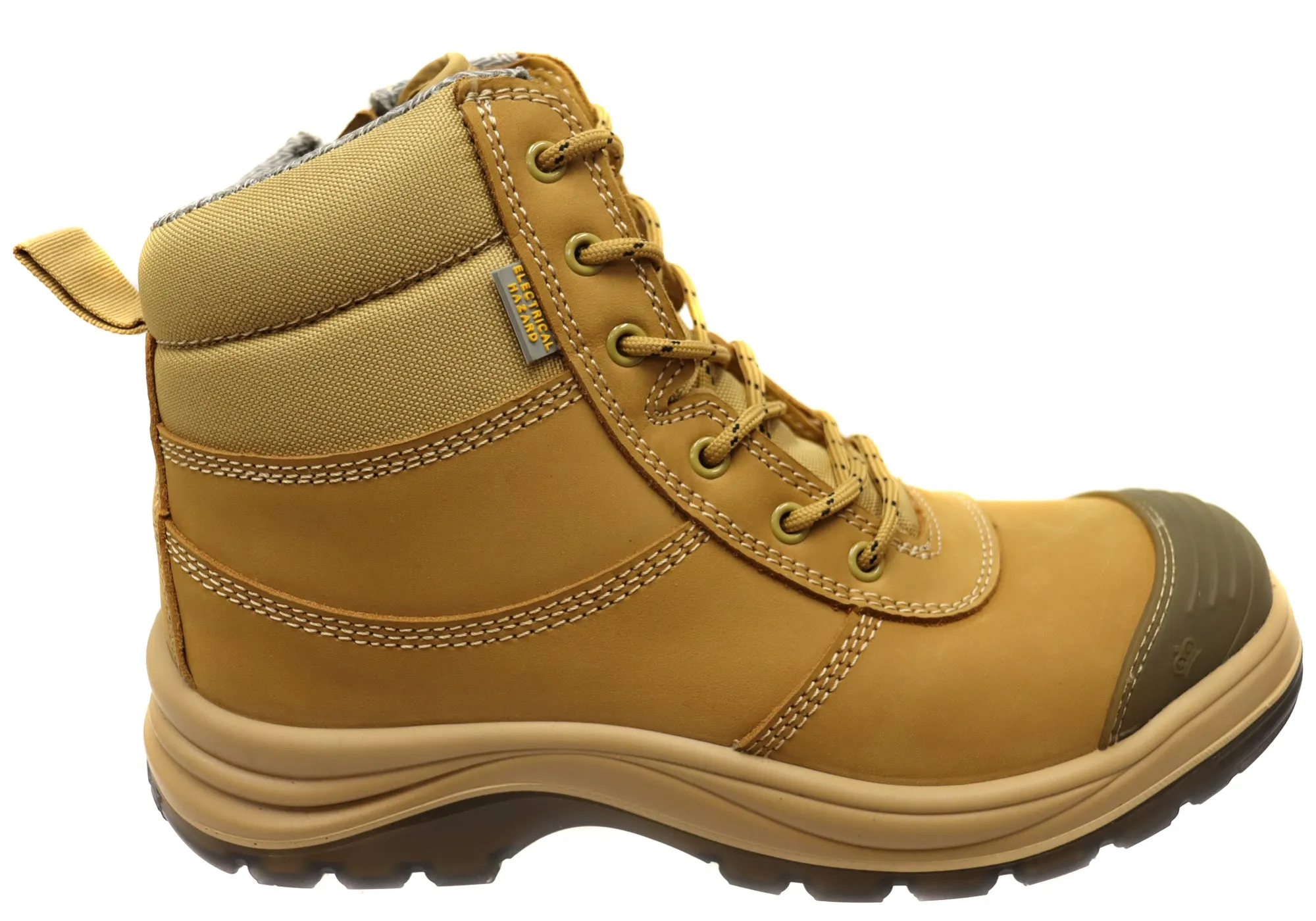 KingGee Mens Tradie Zip Lace Composite Safety Work Boots Minimal Build