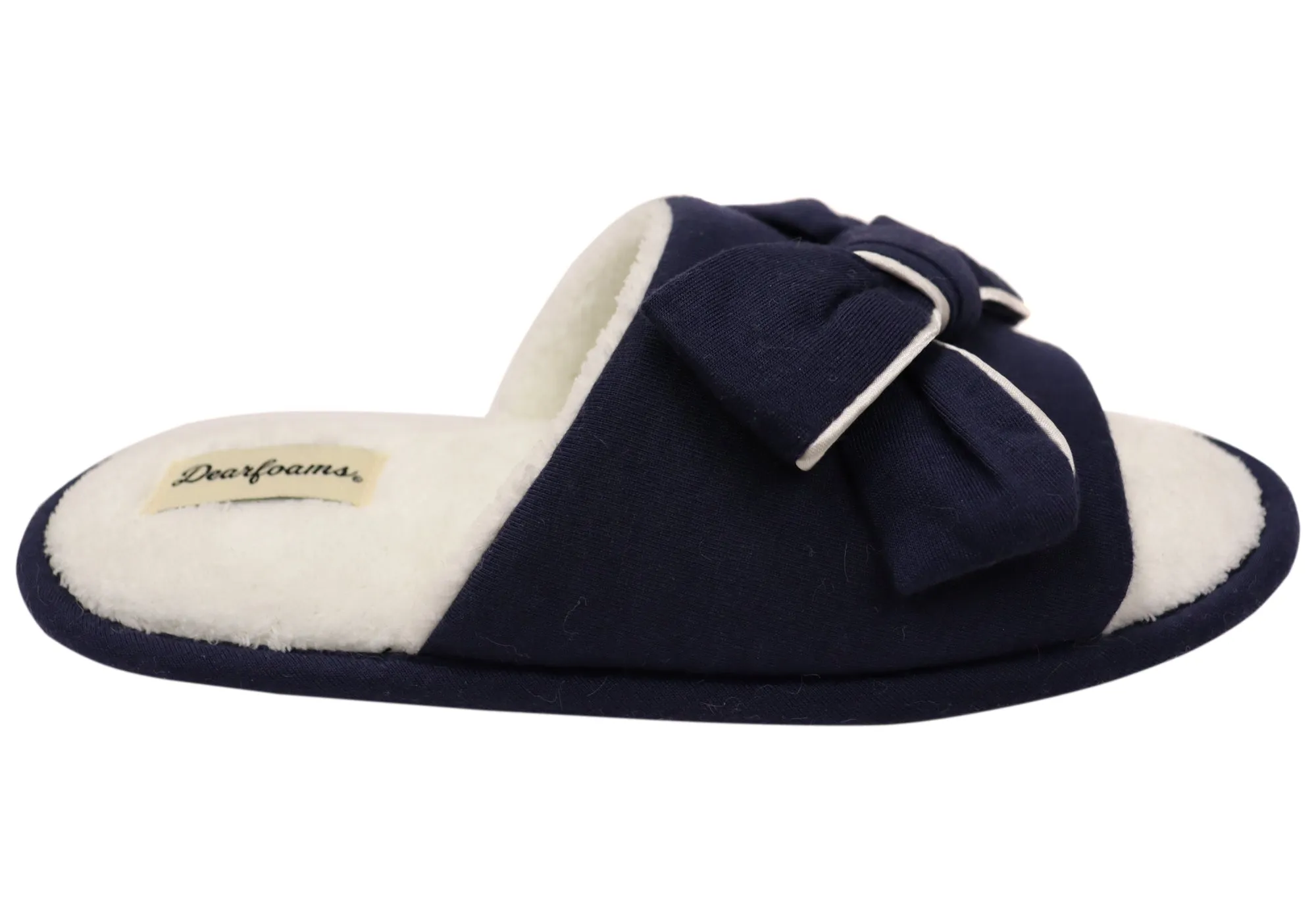 Anti Fatigue Slip Fit Dearfoams Womens Comfortable Lydia Pajama Slide With Bow Slippers