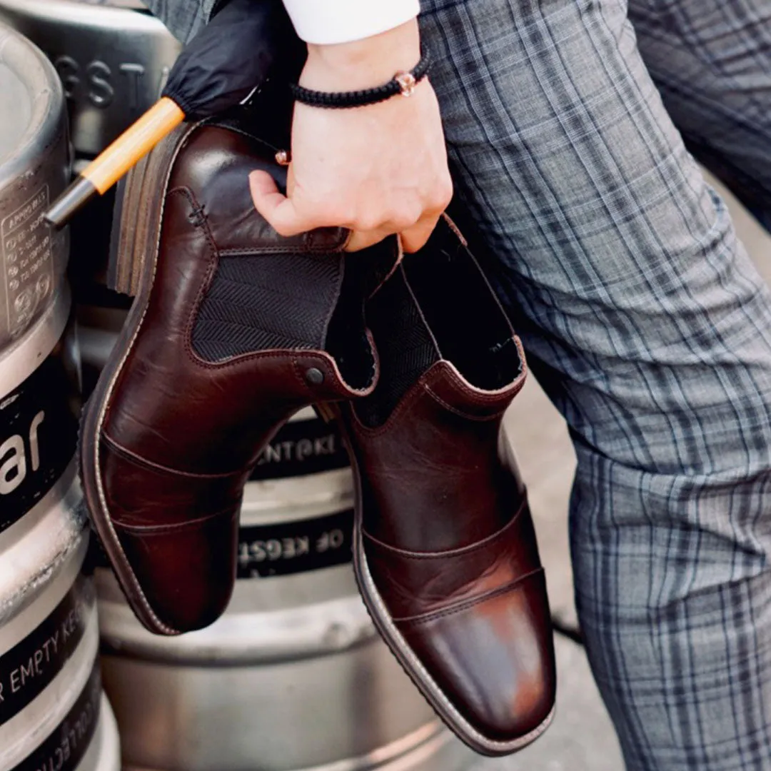 Jonah Chelsea Boots Dark Brown Modern Texture