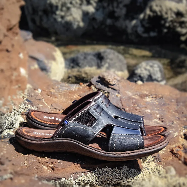 Port Sandals Dark Brown Green Fresh Durable Travel Footwear