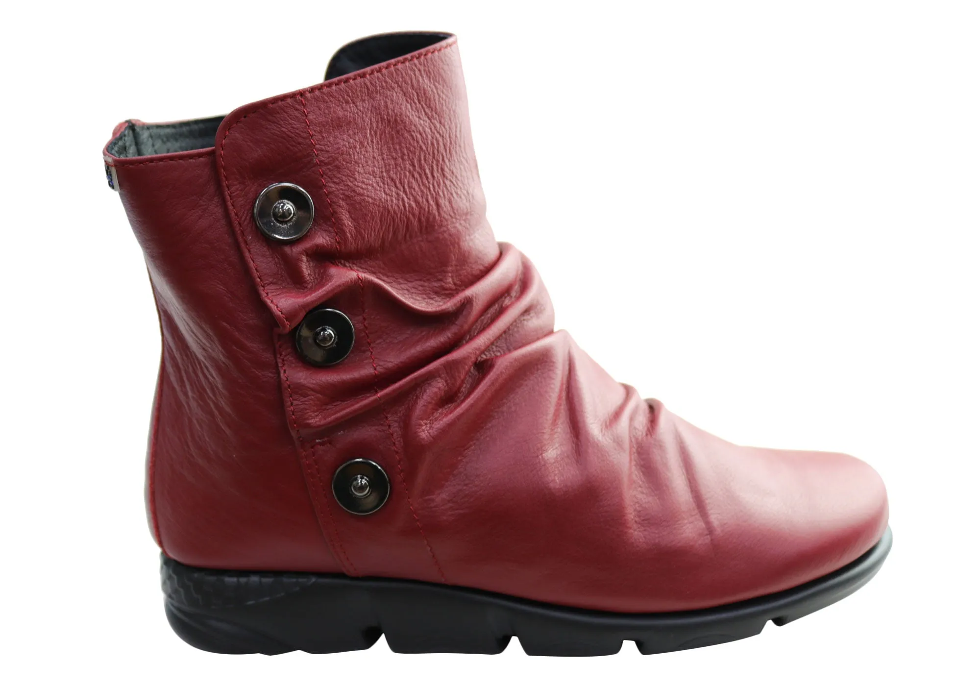 Flex & Go Loz Womens Comfortable Leather Ankle Boots Made In Portugal Thermal Core Rainy Day Commuter