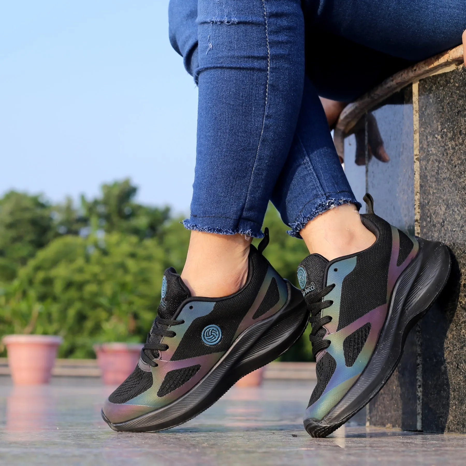 Bacca Bucci RAINBOW Women All-Day wear Joggers Running Walking Gym Training Shoes Slip Safe Yoga Base