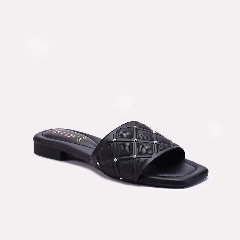 Royal Mood Toe Guard Black Casual Slippers For Women 0413187