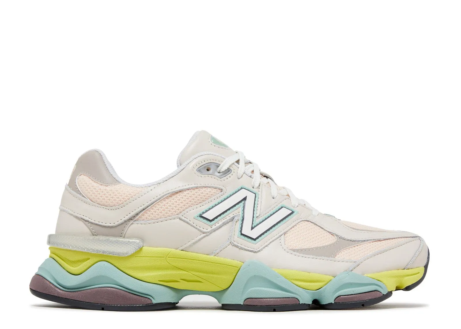 New Balance 9060 Moonbeam Vintage Rose Lime zipper