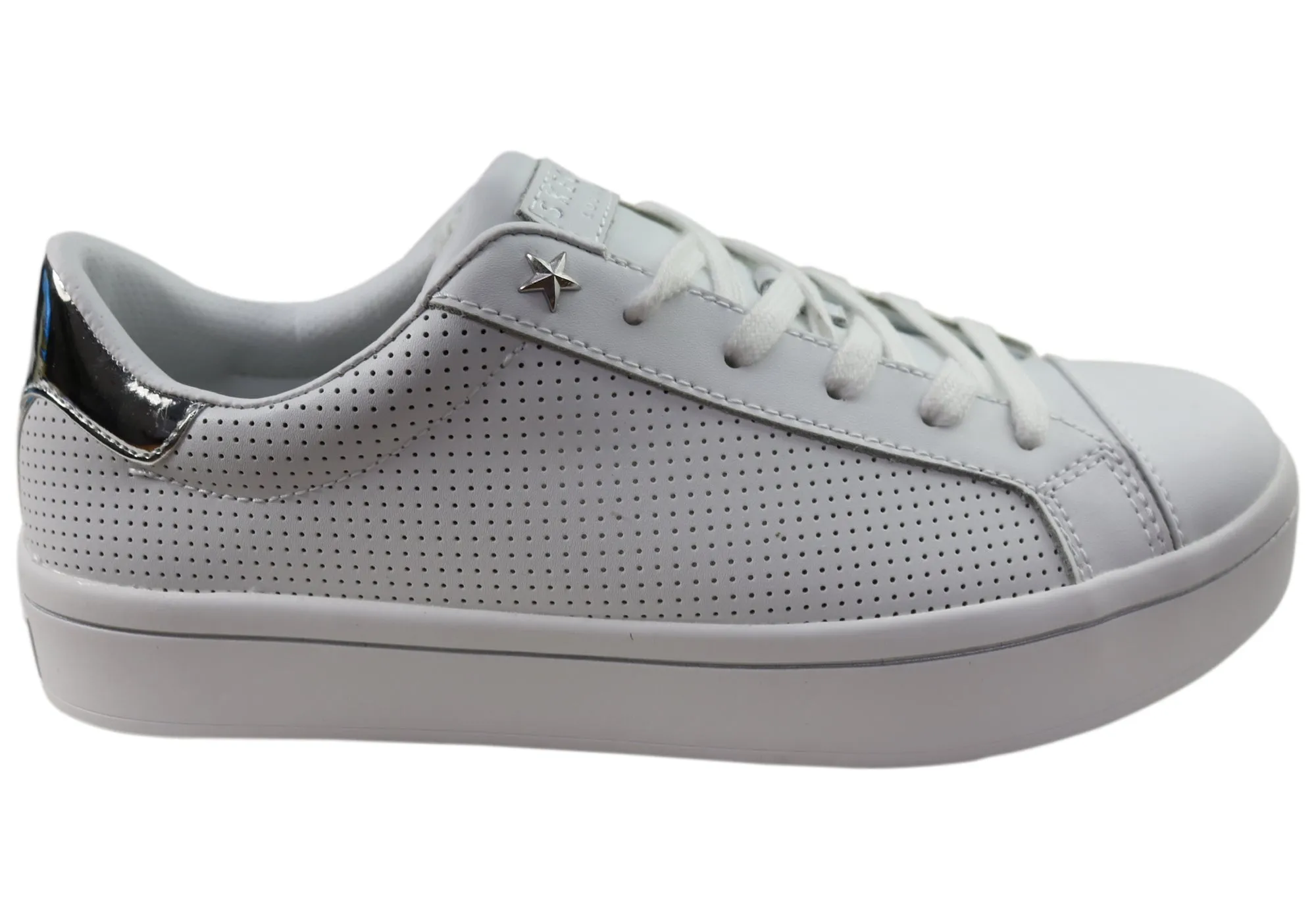 Skechers Womens Hi Lite Per Fect Leather Memory Foam Casual Shoes Breathe Easy