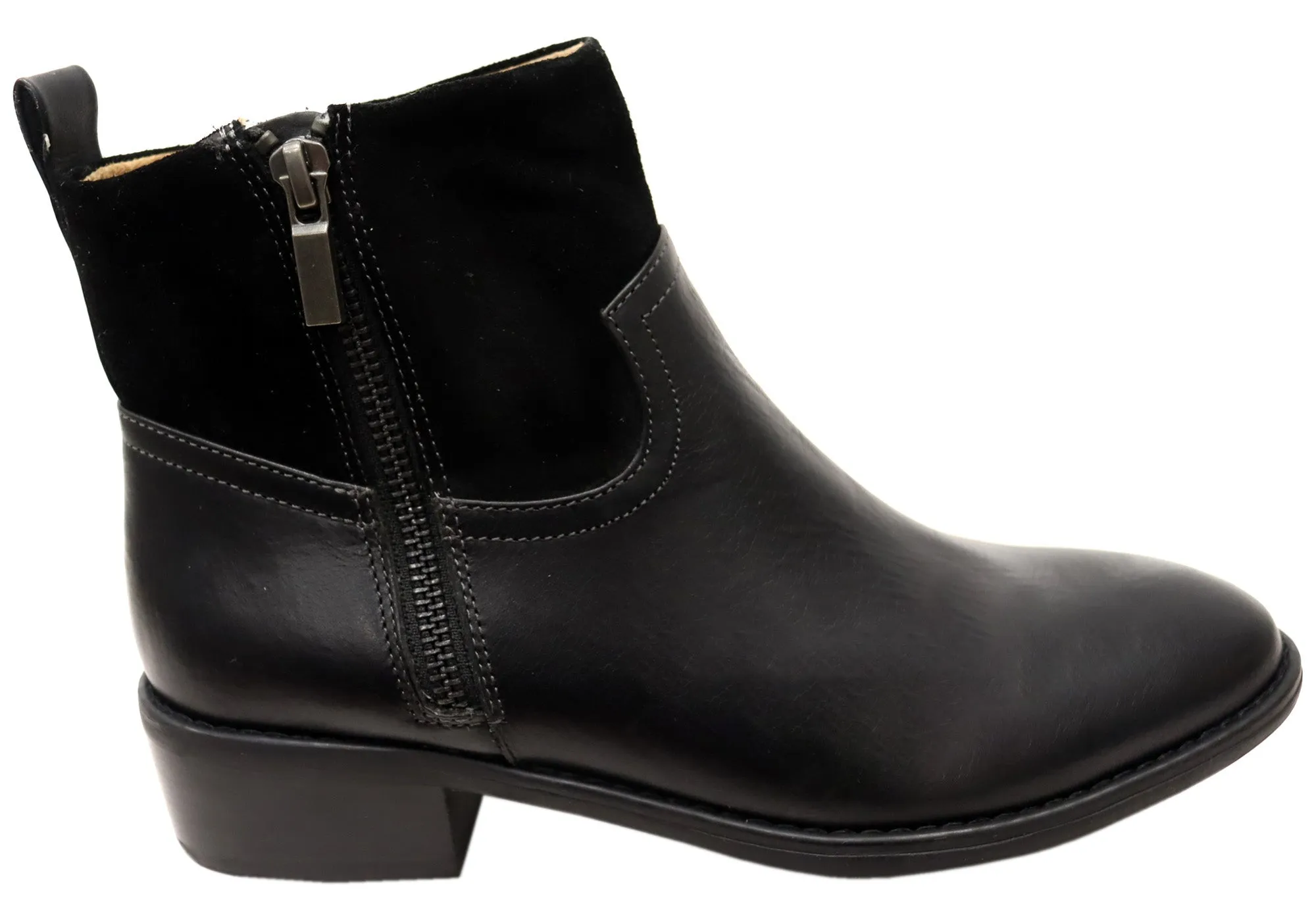 Comfortiva Carter Womens Wide Fit Comfortable Leather Ankle Boots All Weather Urban Commute Tactical Gear