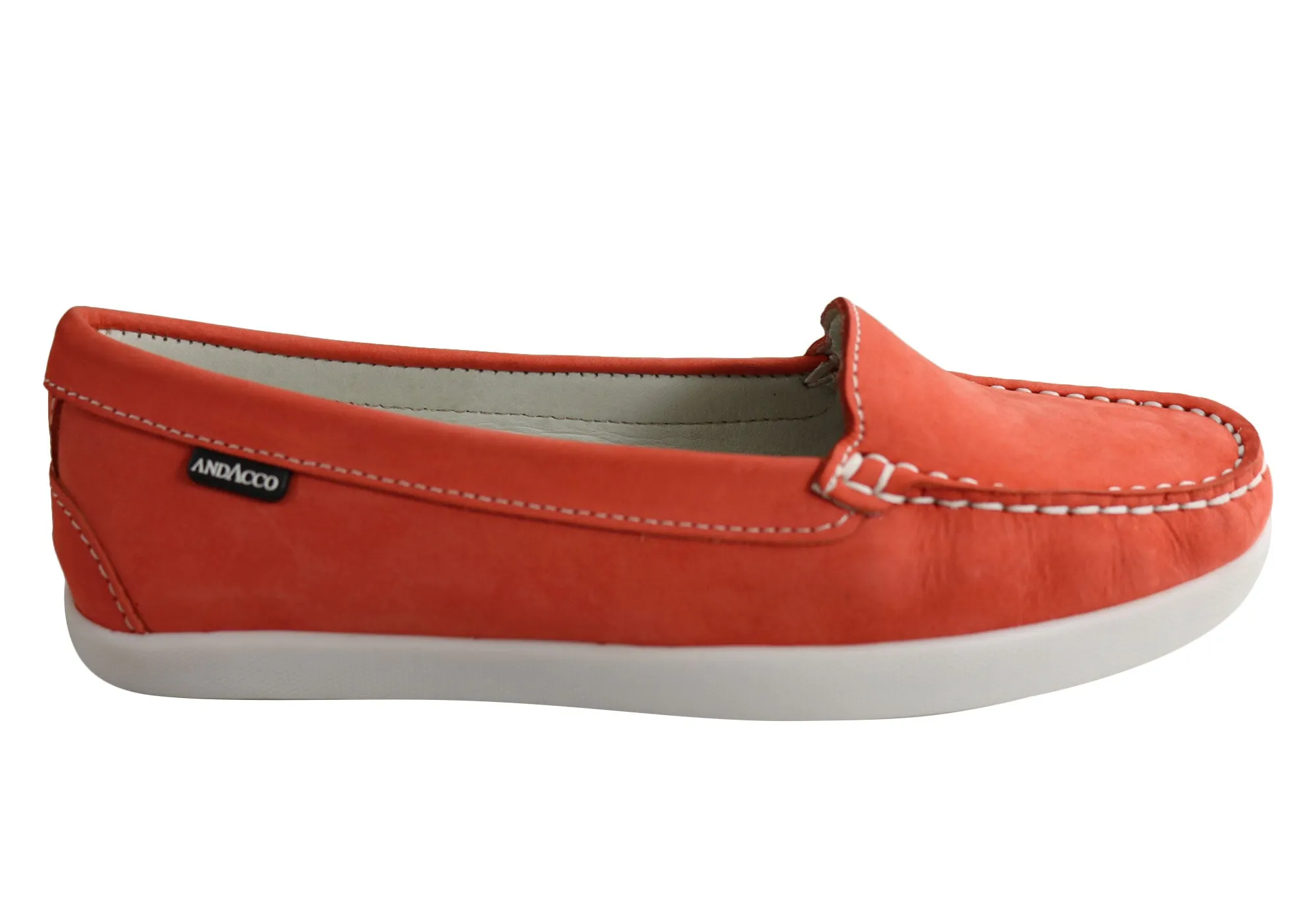 Andacco Amore Womens Comfortable Flat Leather Loafers Made In Brazil Dry Comfort Foot Support