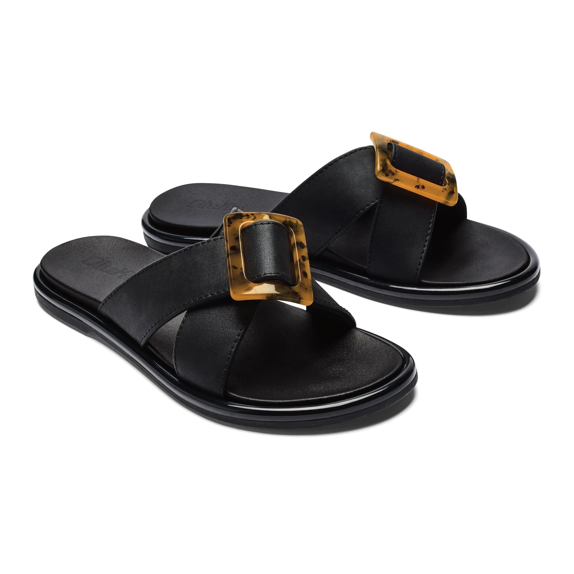 Zebra Stripe Lai Slide - Black