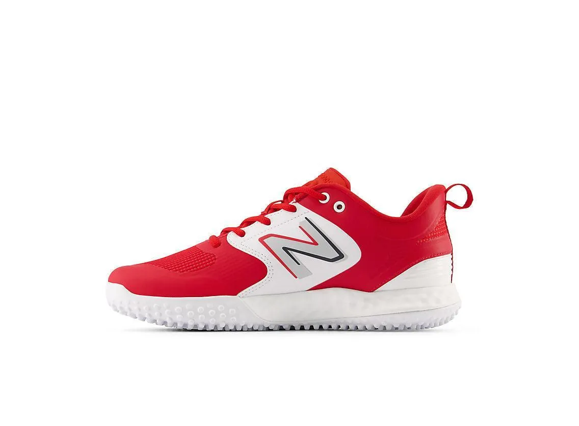 Shock absorption Road grip New Balance Men's Fresh Foam 3000 V6 Turf Baseball Shoes - Red with White - T3000TR6