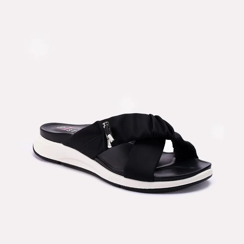 City Bright Lightweight Design Womens Black Comfy Casual Slippers 0413369