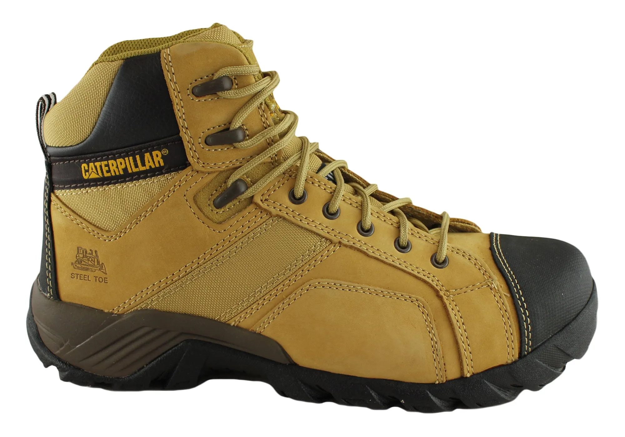 Caterpillar Cat Argon Hi Side Zip Mens Steel Toe Work/Safety Boots Soft Padding Smooth Design