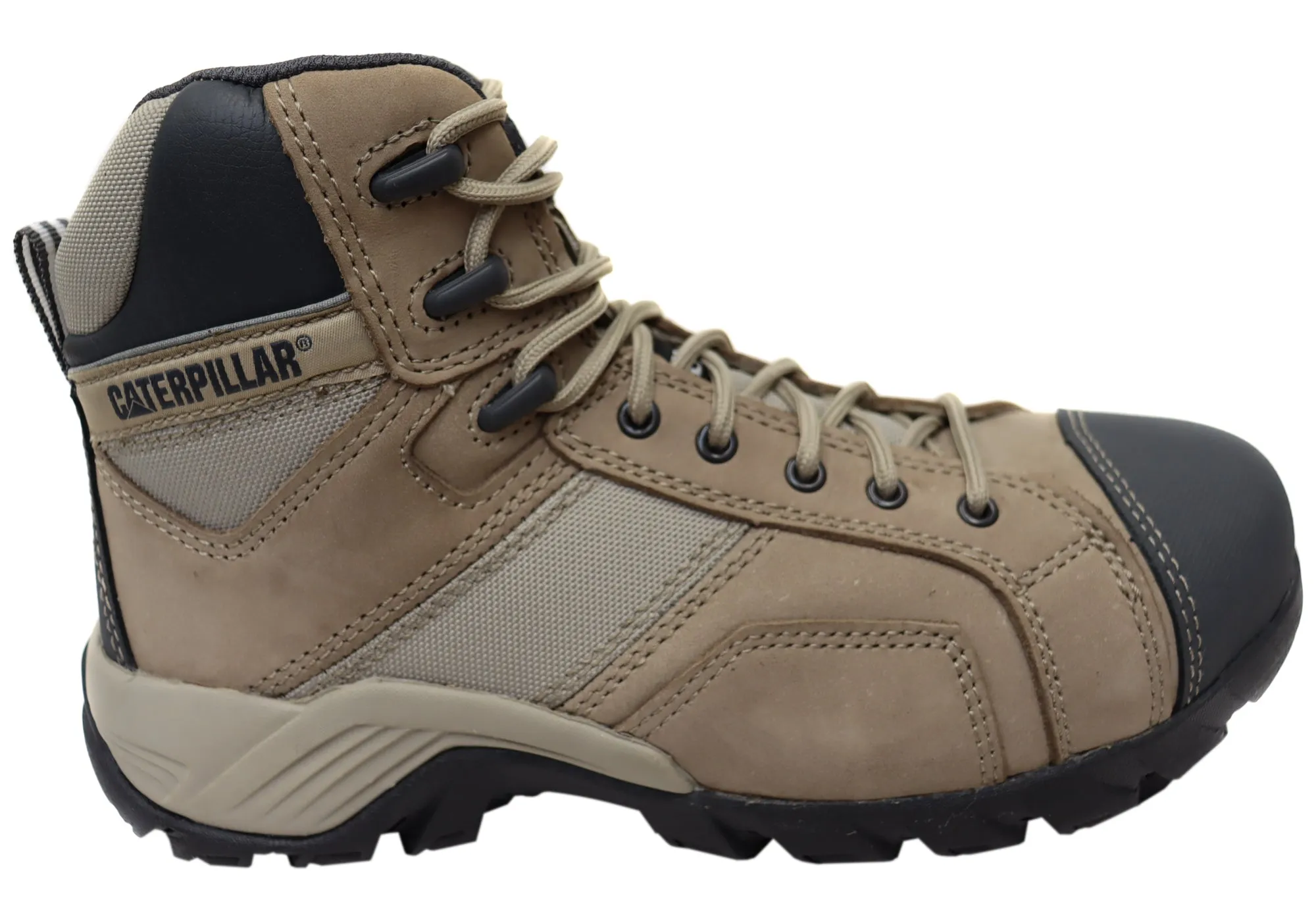 Quick Drying Mountain Climber Comfort Lining All Day Wear Caterpillar Cat Argon Hi Side Zip Mens Steel Toe Work/Safety Boots