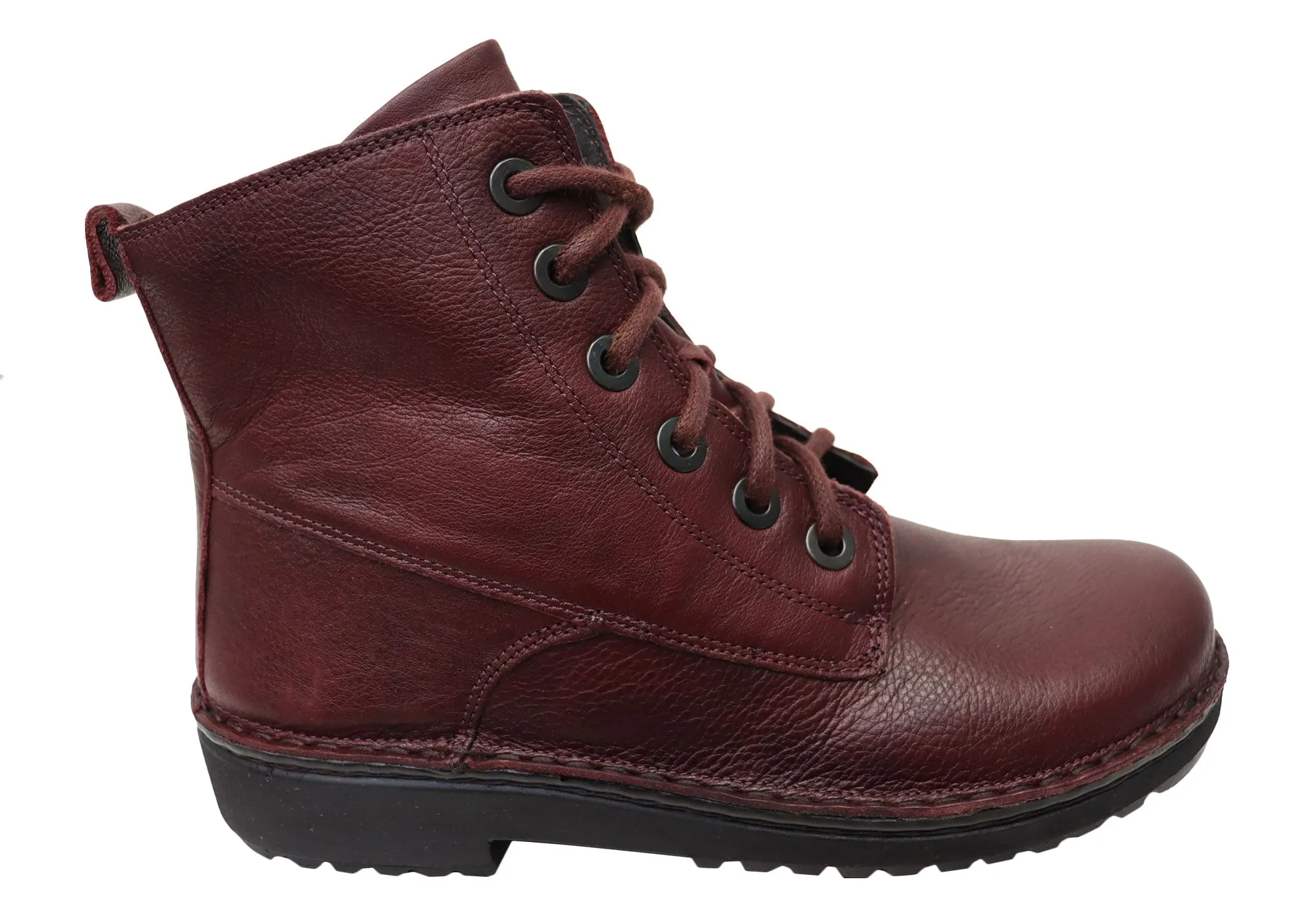 Naot Claudia Womens Leather Comfortable Supportive Lace Up Boots Elastic Sides