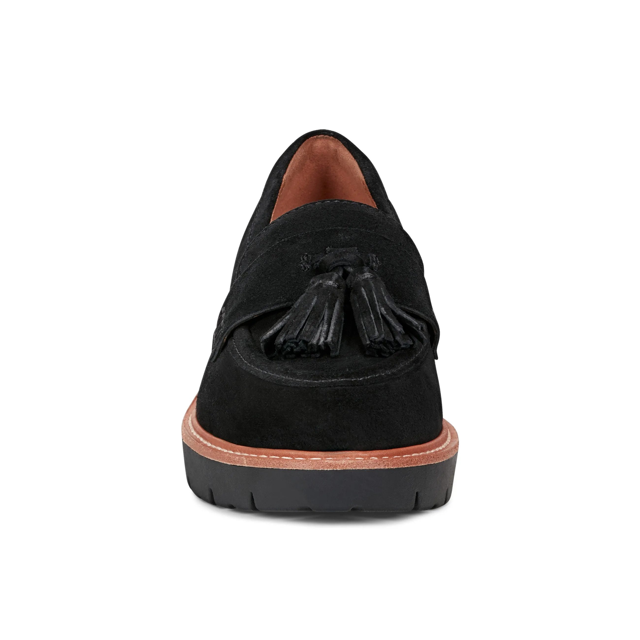 Zimm Round Toe Lug Sole Casual Slip-on Loafers Flexible Fit Busy Professionals Sweat Resistant Indoor Fitness