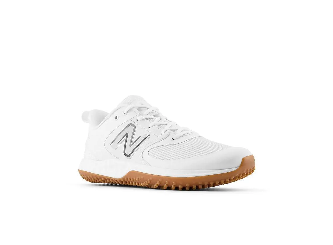 Stable construction Seamless Fit Gym Workout New Balance Men's Fresh Foam 3000 V6 Turf Baseball Shoes - White with Gum Rubber - T3000TW6