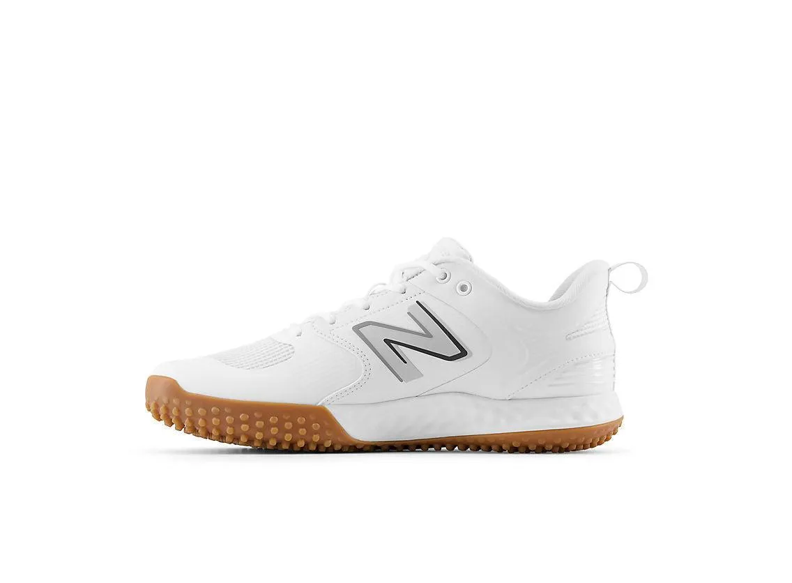 New Balance Men's Fresh Foam 3000 V6 Turf Baseball Shoes - White with Gum Rubber - T3000TW6 Dance Floor