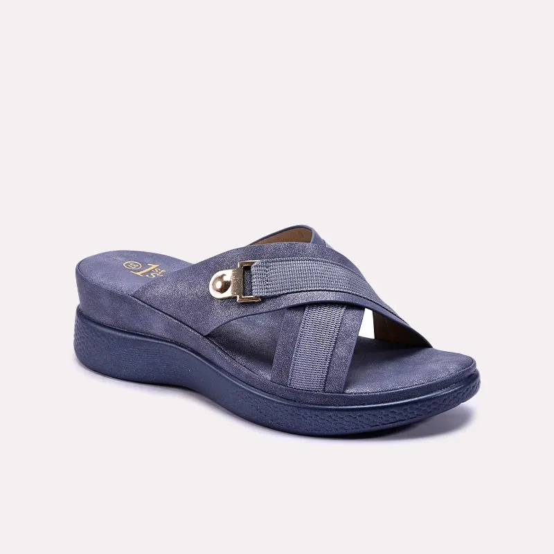 Feather Light City Adventure Stretch Fabric Weekend Trip Blue Casual Slippers 0412933