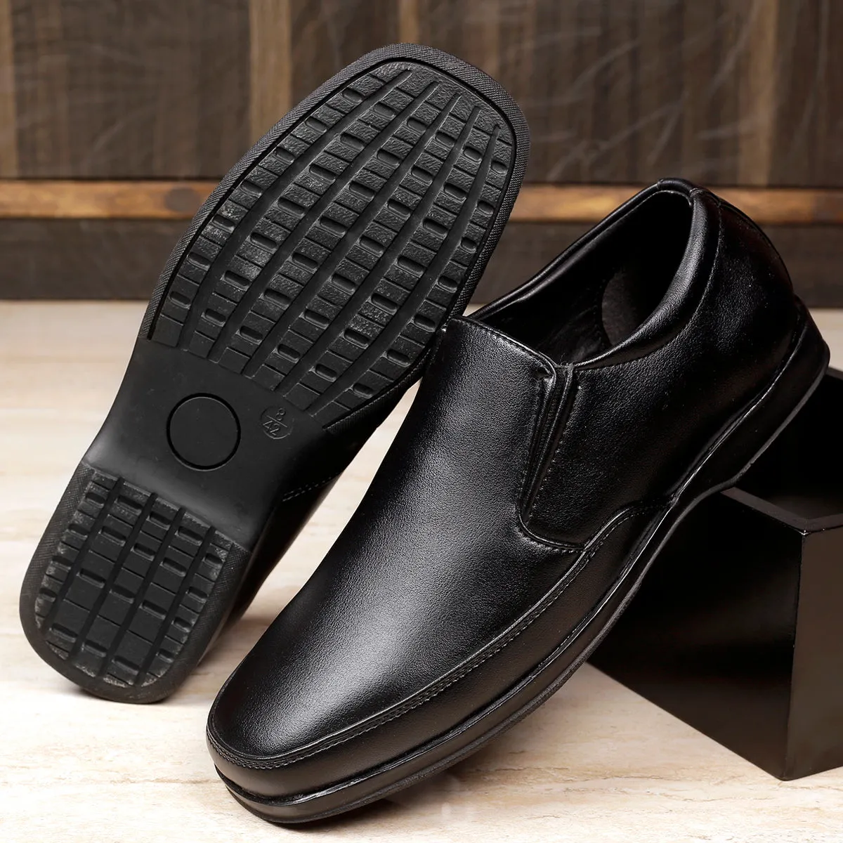 Bacca Bucci BOLTON Men Plus Size Formal Slip-on Shoes with Superior Comfort (UK-11 to 13) Lift Add Smart Shoes