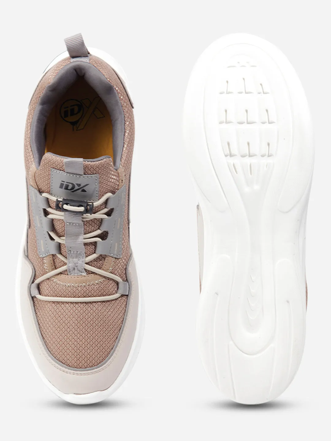 Men's Beige Textured Mesh Sneakers IX7131 Glam fit Torsion Rigidity