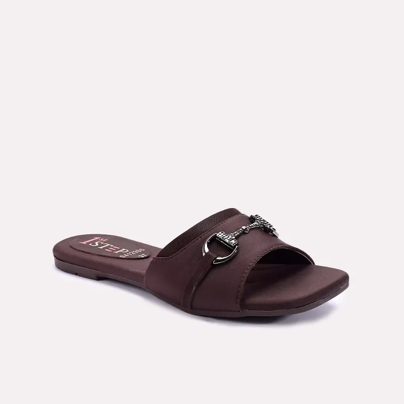 Womens Maroon Casual Slippers 0412986 Slip On Style