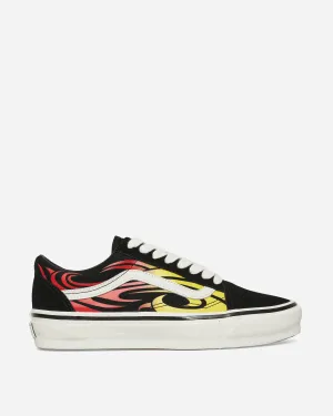 Premium Old Skool Y2K Flame Sneakers Black / White Anti Slip