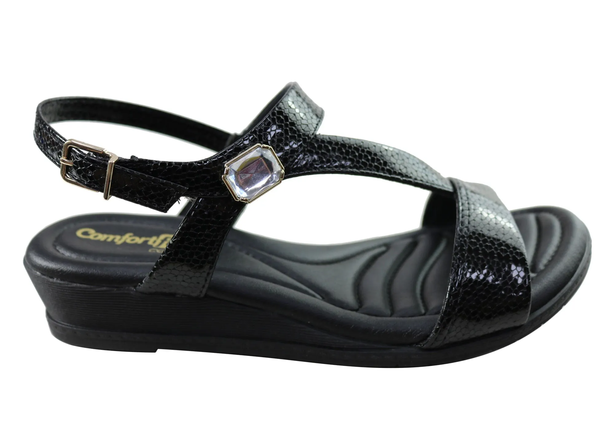 Soft Flexible Comfortflex Natalie Womens Comfortable Wedge Sandals Made In Brazil