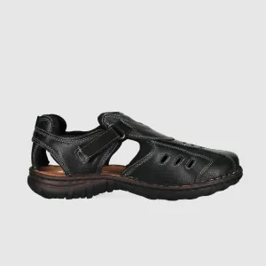 Pillar Sandals Black Flat Sole