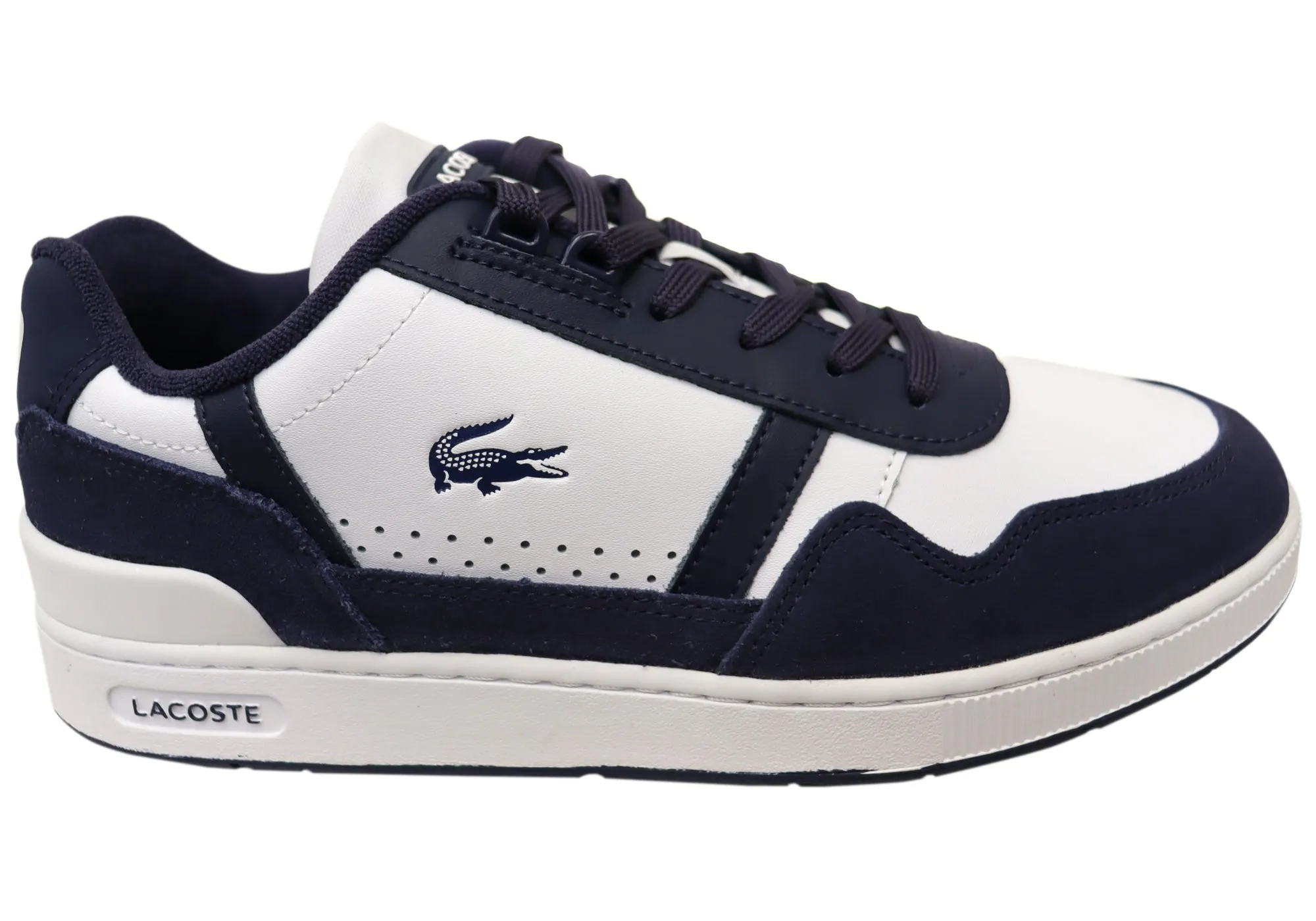 Active Everyday Lacoste Mens Comfortable Leather Graphic Print T Clip Sneakers
