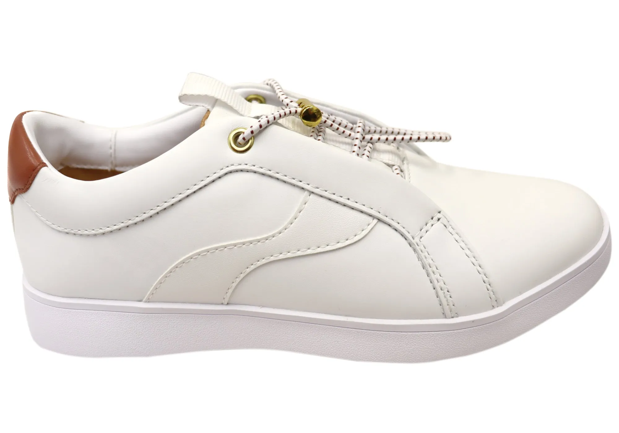 Active Performance Hush Puppies Monroe Womens Comfortable Leather Slip On Shoes
