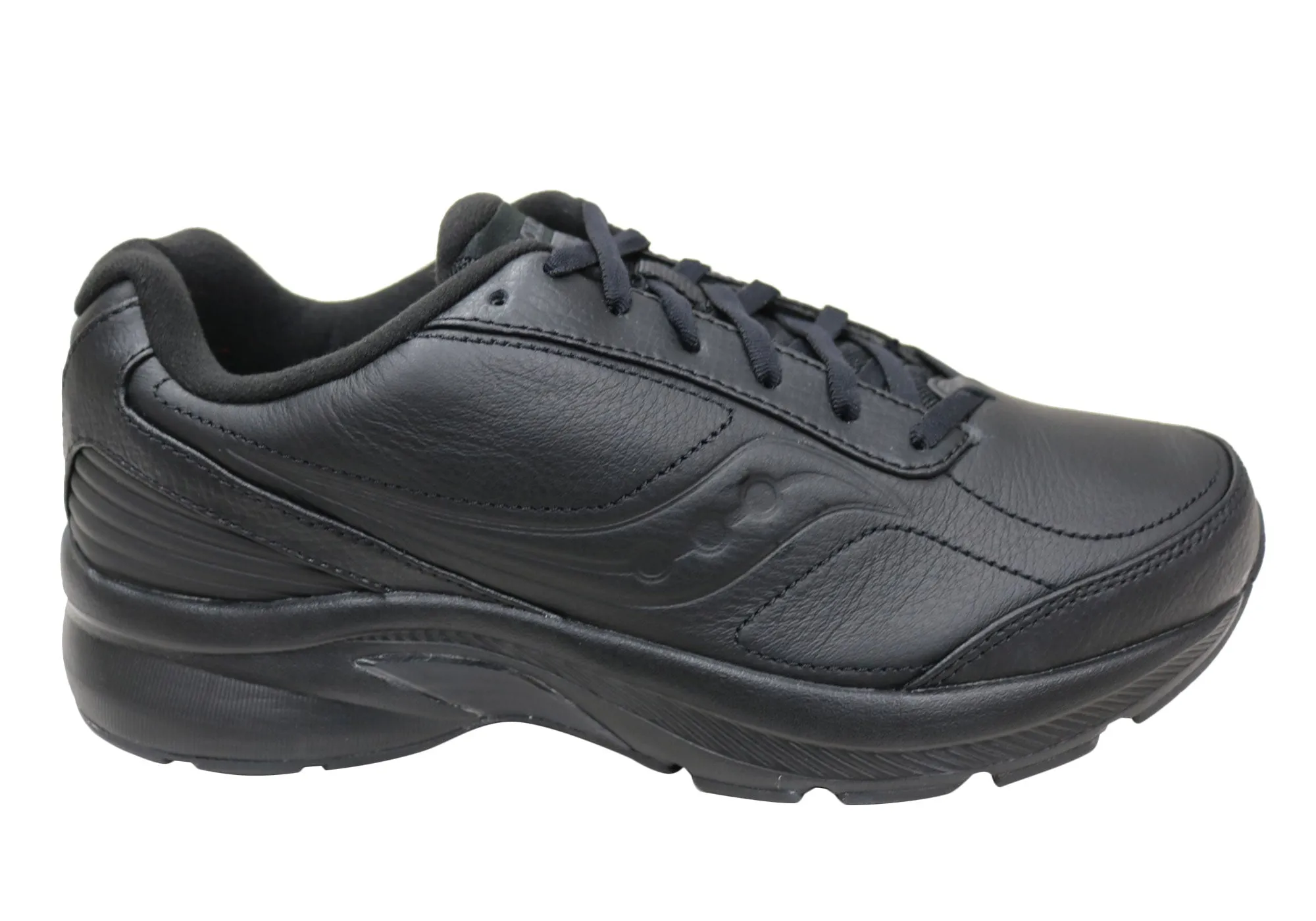 Saucony Mens Omni Walker 3 Leather 2E Wide Fit Walking Shoes Impact Diffusion Technology